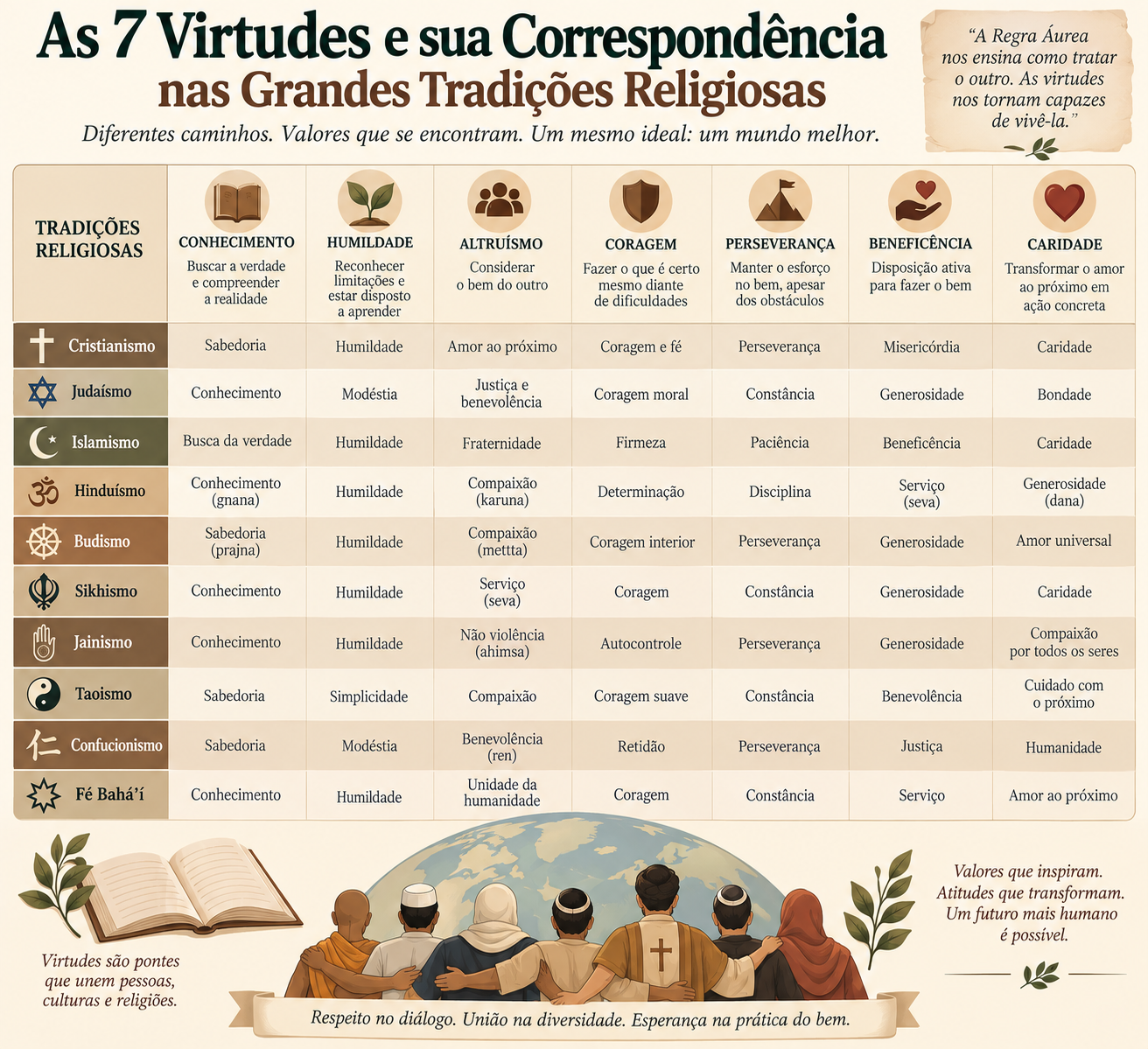 7Virtudes e sua correspondência